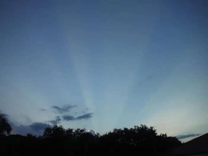 Evening sky with scattered clouds