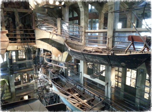 Old factory boats installation